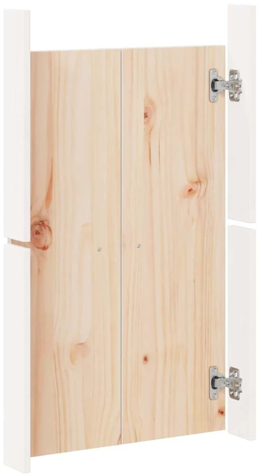 Lauko virtuvės durelės, baltos, 50x9x82cm, pušies masyvas