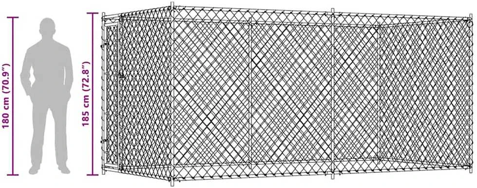 Lauko voljeras šunims, 382x192x185cm