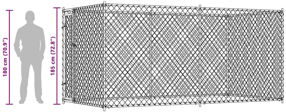 Lauko voljeras šunims, 382x192x185cm