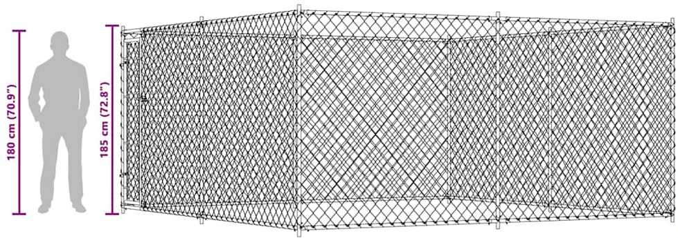 Lauko voljeras šunims, 383x383x185cm