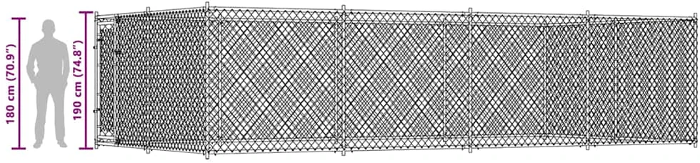 Lauko voljeras šunims, 7,6x3,8x1,9m