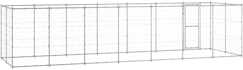 Lauko voljeras šunims, galvanizuotas plienas, 16,94m²