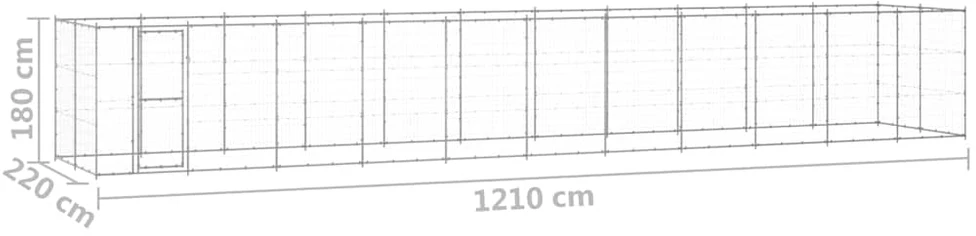 Lauko voljeras šunims, galvanizuotas plienas, 26,62m²