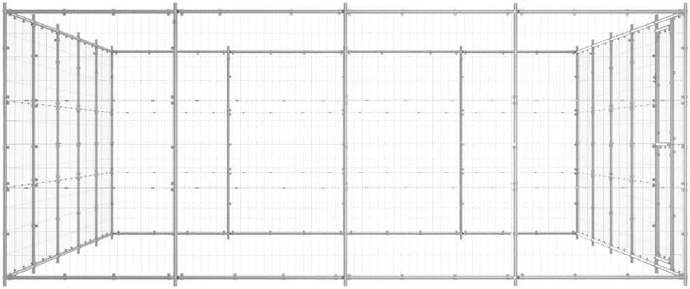 Lauko voljeras šunims, galvanizuotas plienas, 24,2m²