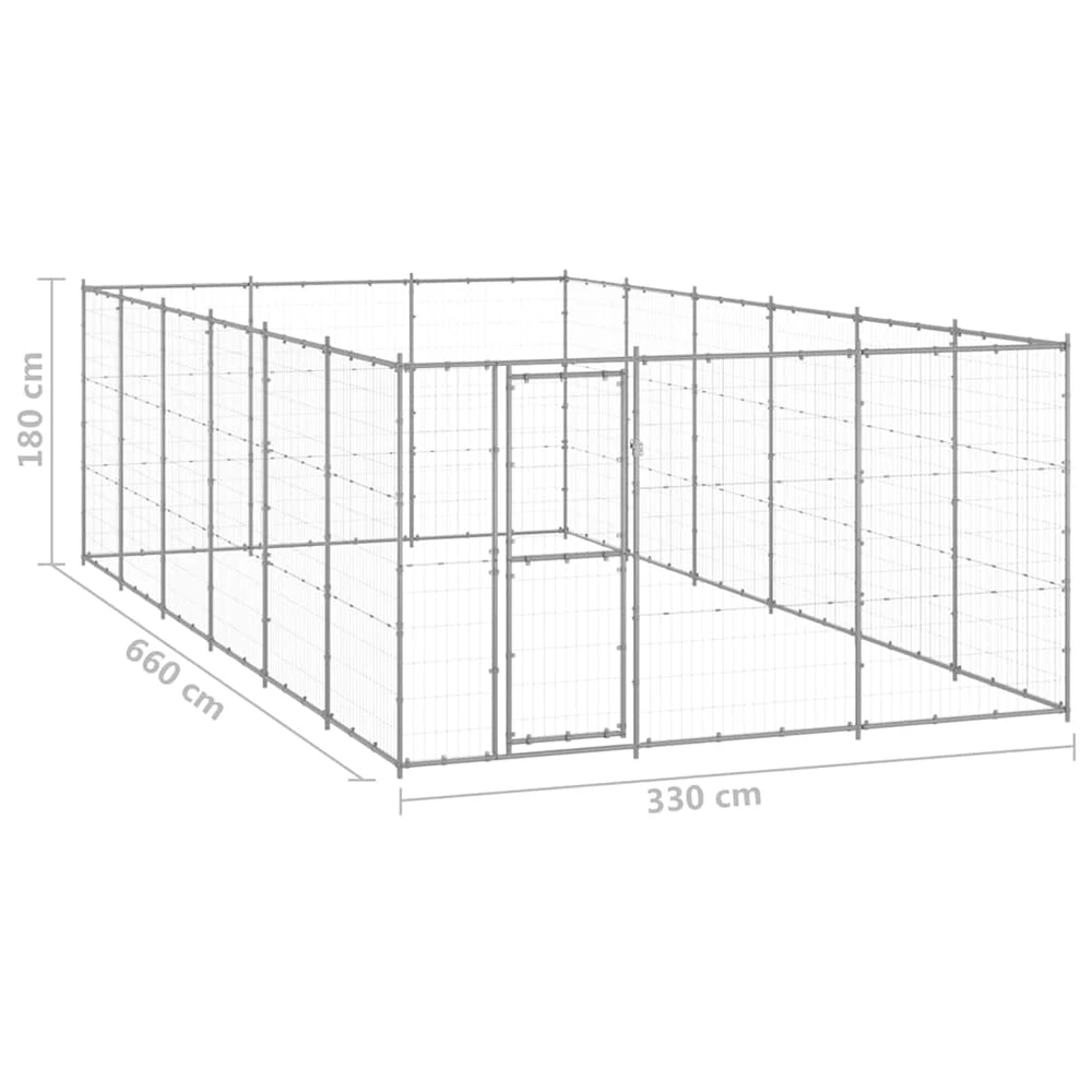 Lauko voljeras šunims, galvanizuotas plienas, 21,78m²
