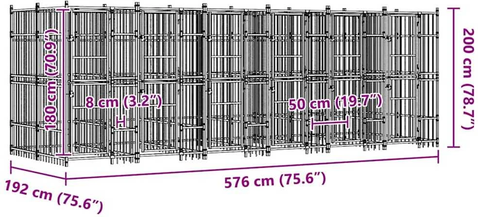 Lauko voljeras šunims, plienas, 11,06m²