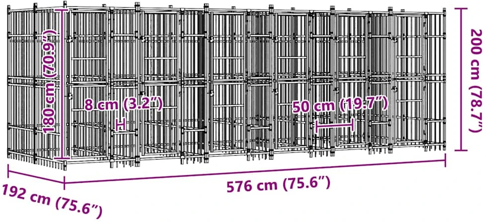 Lauko voljeras šunims, plienas, 11,06m²