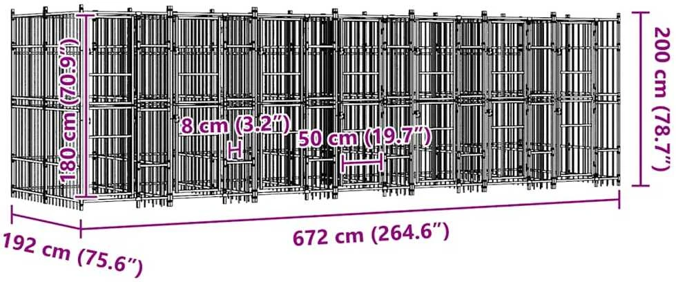 Lauko voljeras šunims, plienas, 12,9m²