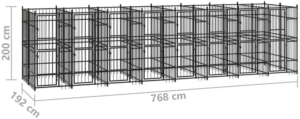 Lauko voljeras šunims, plienas, 14,75m²