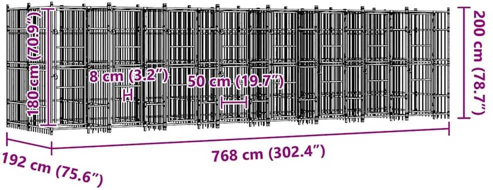 Lauko voljeras šunims, plienas, 14,75m²