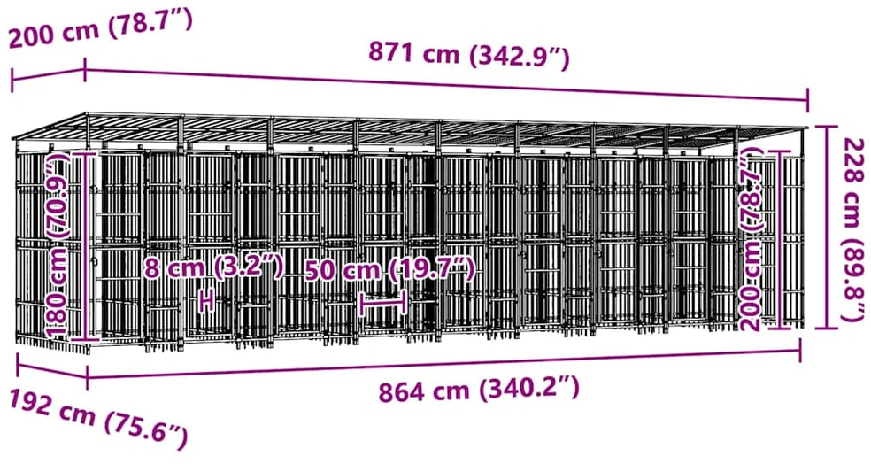 Lauko voljeras šunims, plienas, 16,59m²