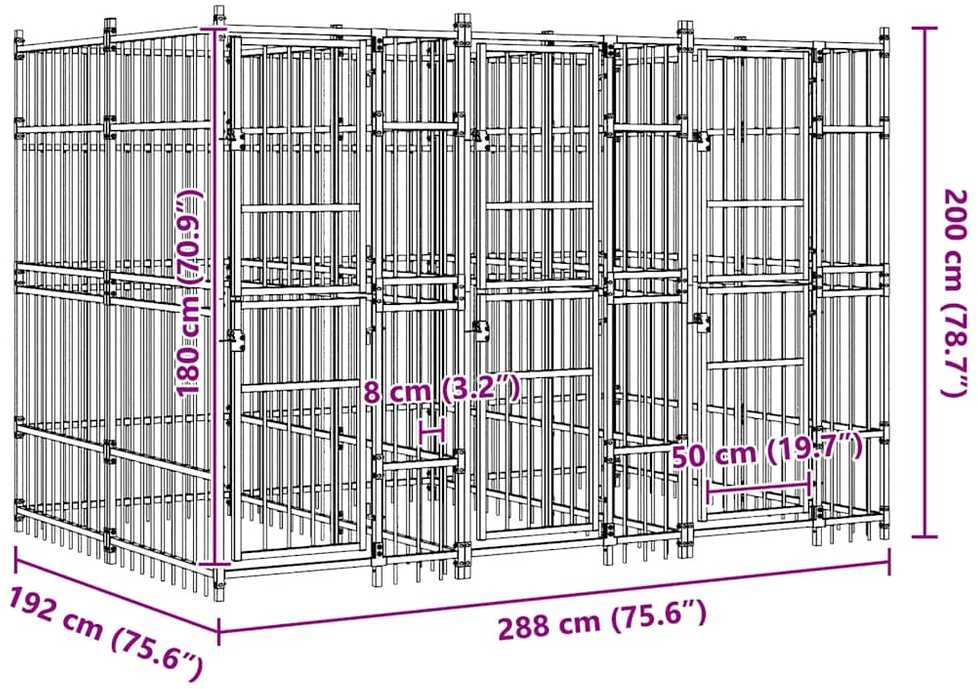 Lauko voljeras šunims, plienas, 5,53m²