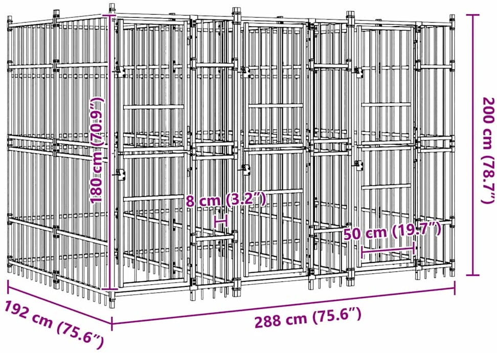 Lauko voljeras šunims, plienas, 7,37m²