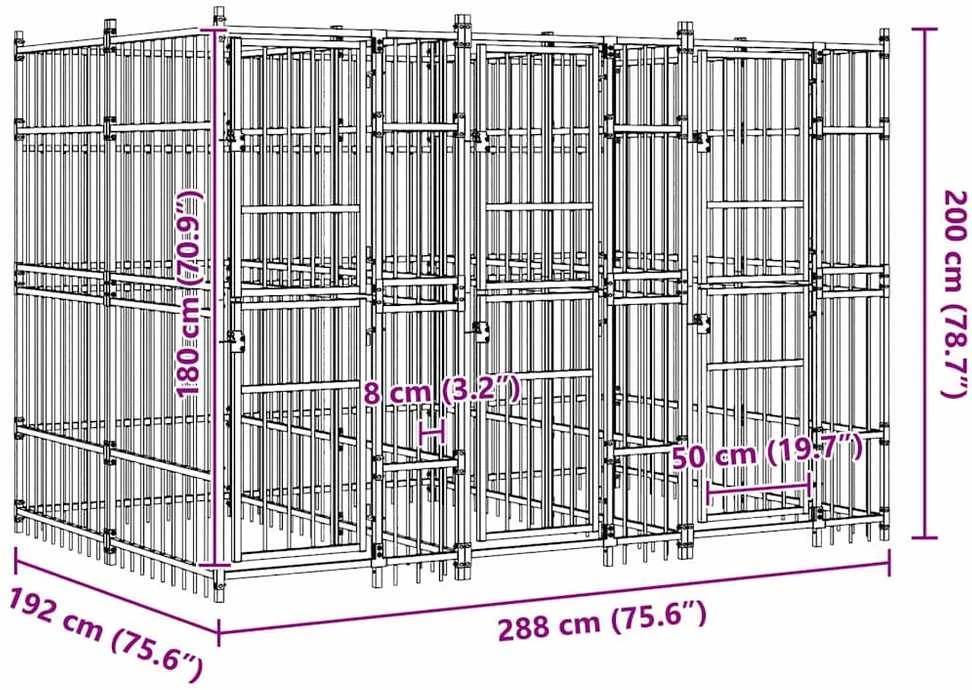 Lauko voljeras šunims, plienas, 7,37m²