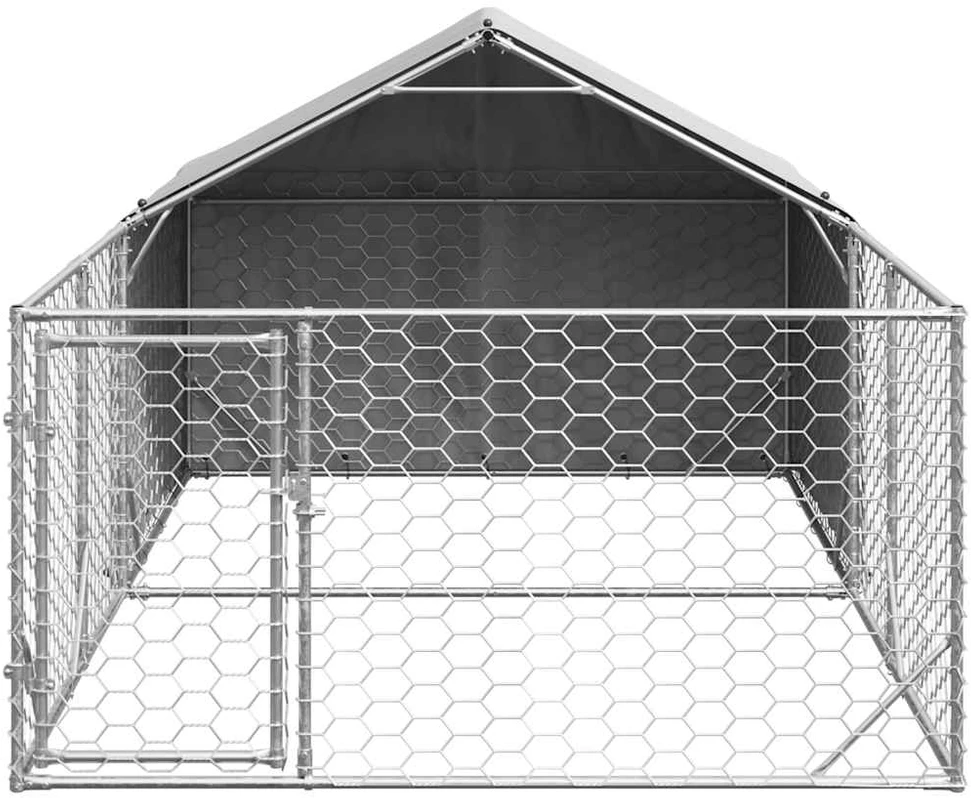 Lauko voljeras šunims su aptvaru, 4x2x1,5m, plienas