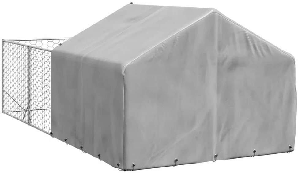 Lauko voljeras šunims su aptvaru, 4x2x1,5m, plienas