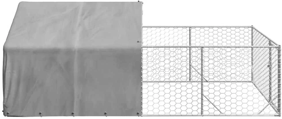 Lauko voljeras šunims su aptvaru, 4x2x1,5m, plienas