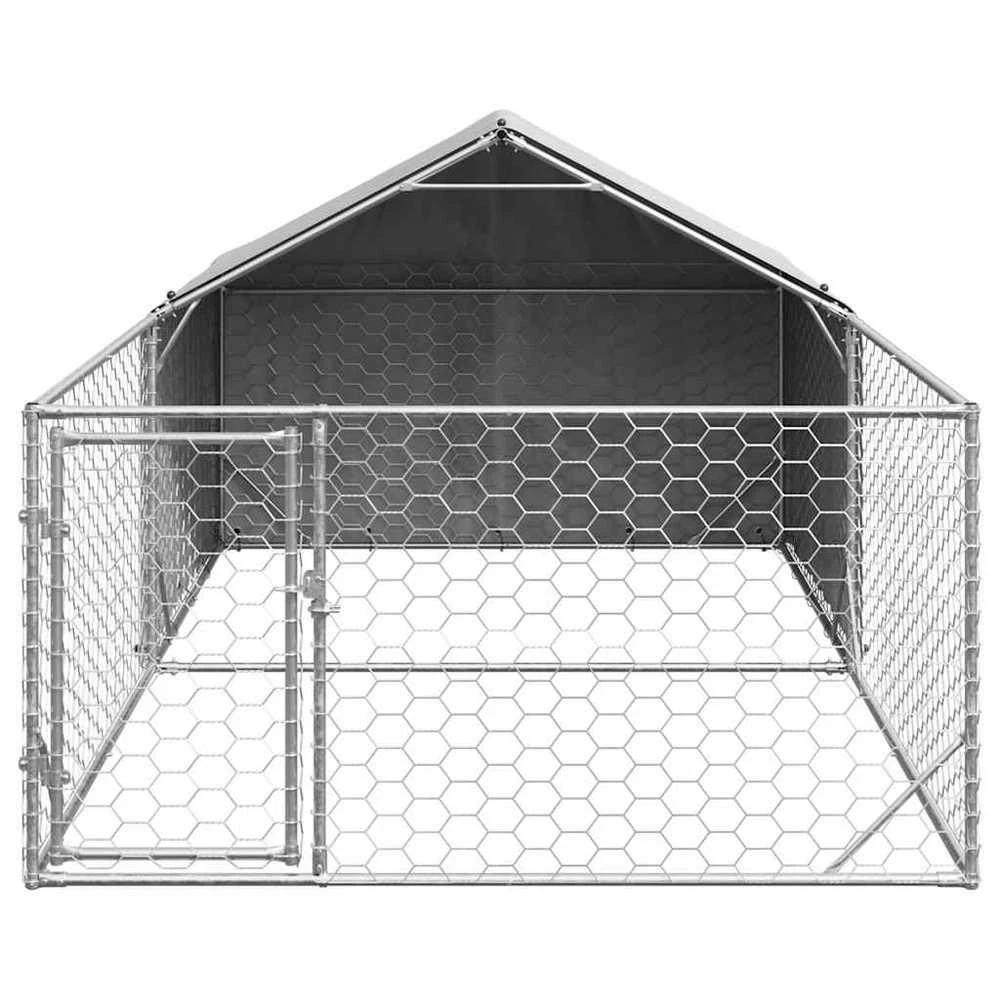 Lauko voljeras šunims su aptvaru, 5x2x1,5m, plienas