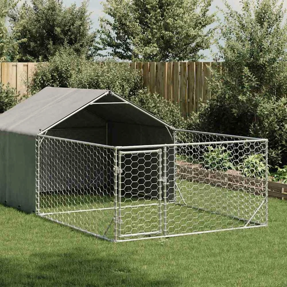 Lauko voljeras šunims su aptvaru, 5x2x1,5m, plienas
