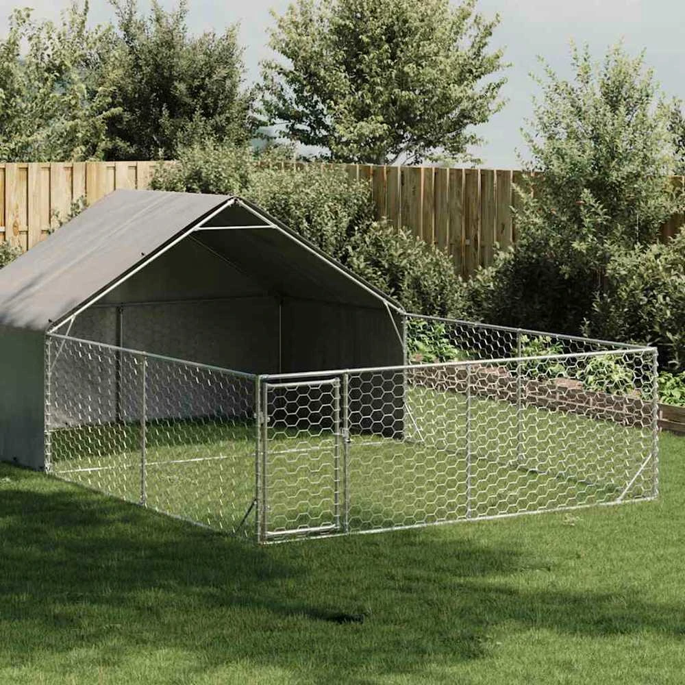 Lauko voljeras šunims su aptvaru, 6x3x1,9m, plienas