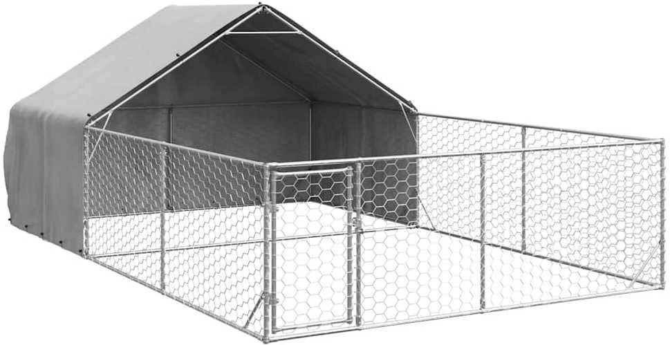 Lauko voljeras šunims su aptvaru, 6x3x1,9m, plienas