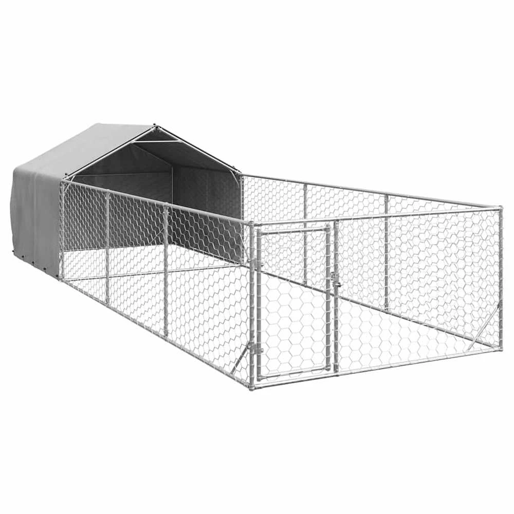Lauko voljeras šunims su aptvaru, 7x2x1,5m, plienas