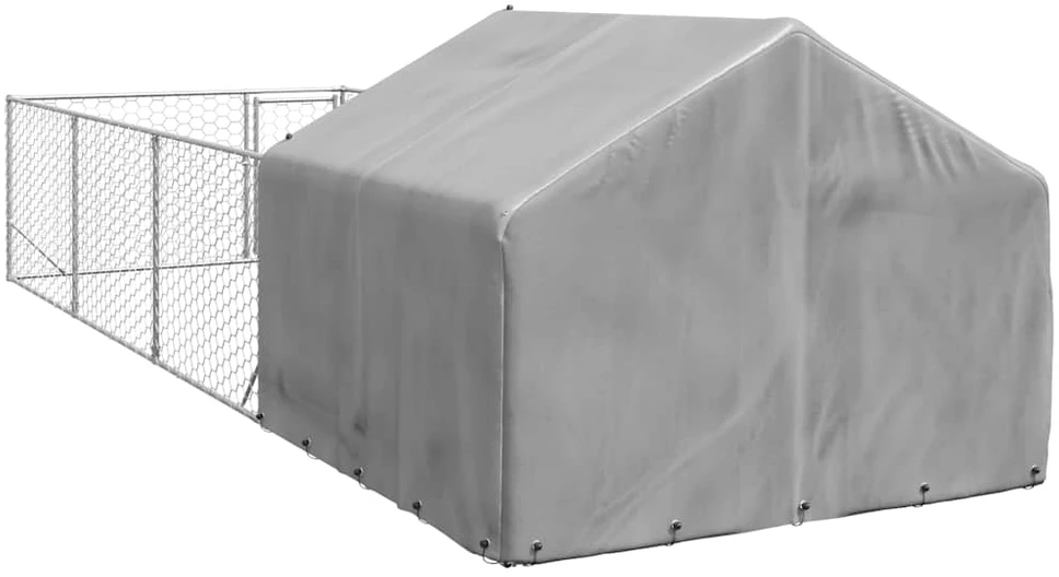 Lauko voljeras šunims su aptvaru, 7x2x1,5m, plienas