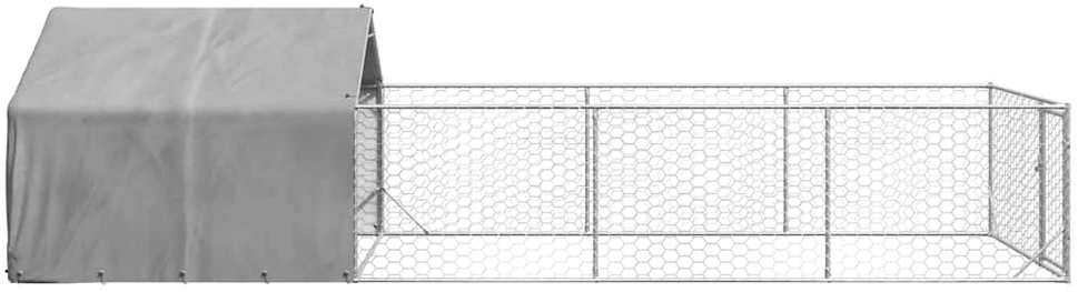 Lauko voljeras šunims su aptvaru, 7x2x1,5m, plienas