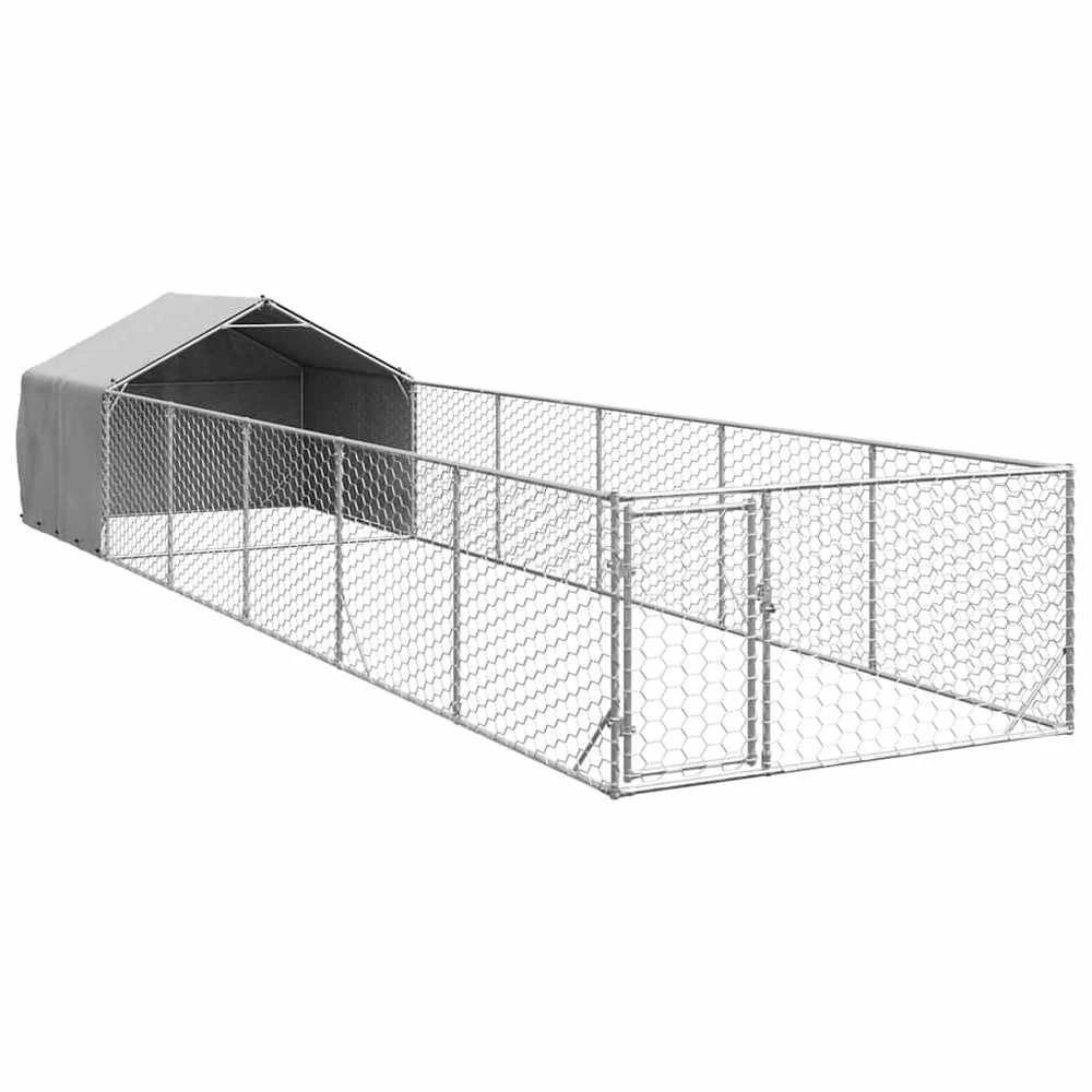 Lauko voljeras šunims su aptvaru, 8x2x1,5m, plienas