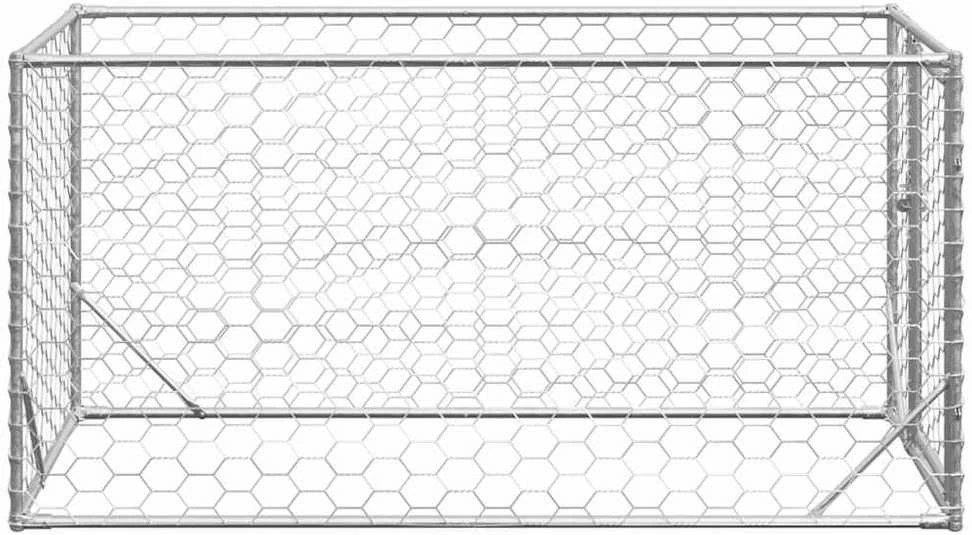 Lauko šunų voljeras su durelėmis, 2x1x1 m, cinkuotas plienas