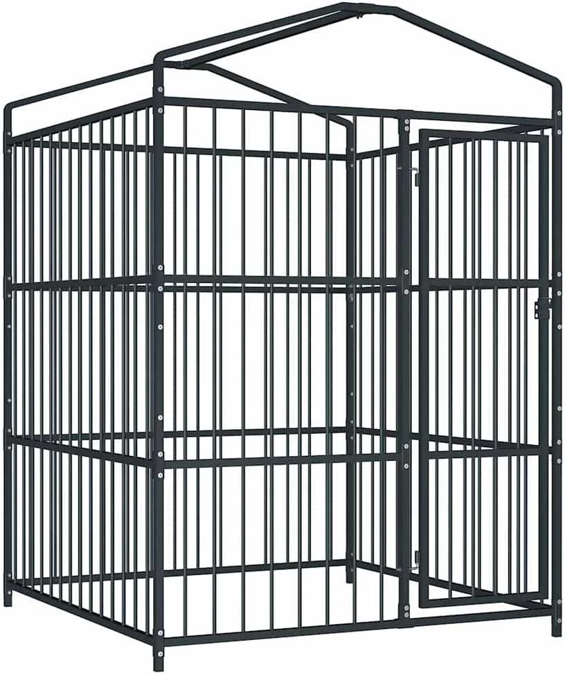 Lauko voljeras šunims su stogu, 150x150x210cm