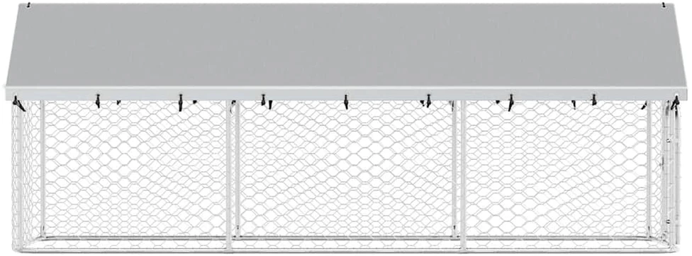 Lauko voljeras šunims su stogu, 400x100x150cm