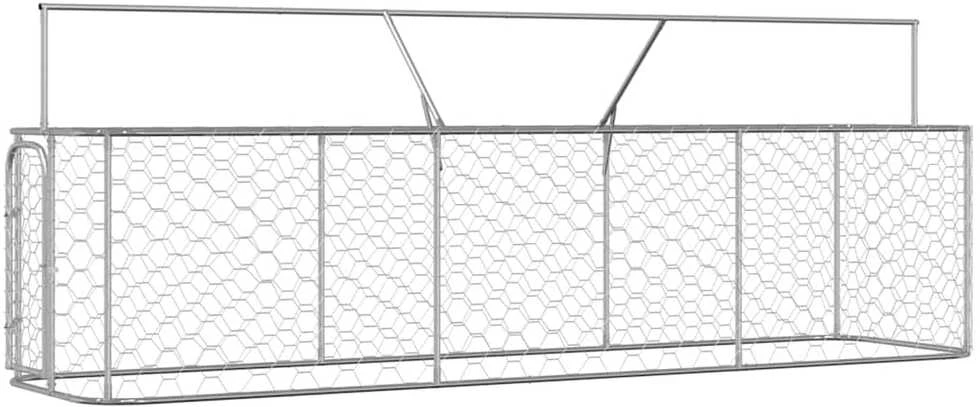 Lauko voljeras šunims su stogu, 400x100x150cm