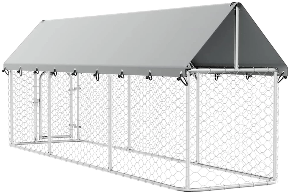 Lauko voljeras šunims su stogu, 400x100x150cm