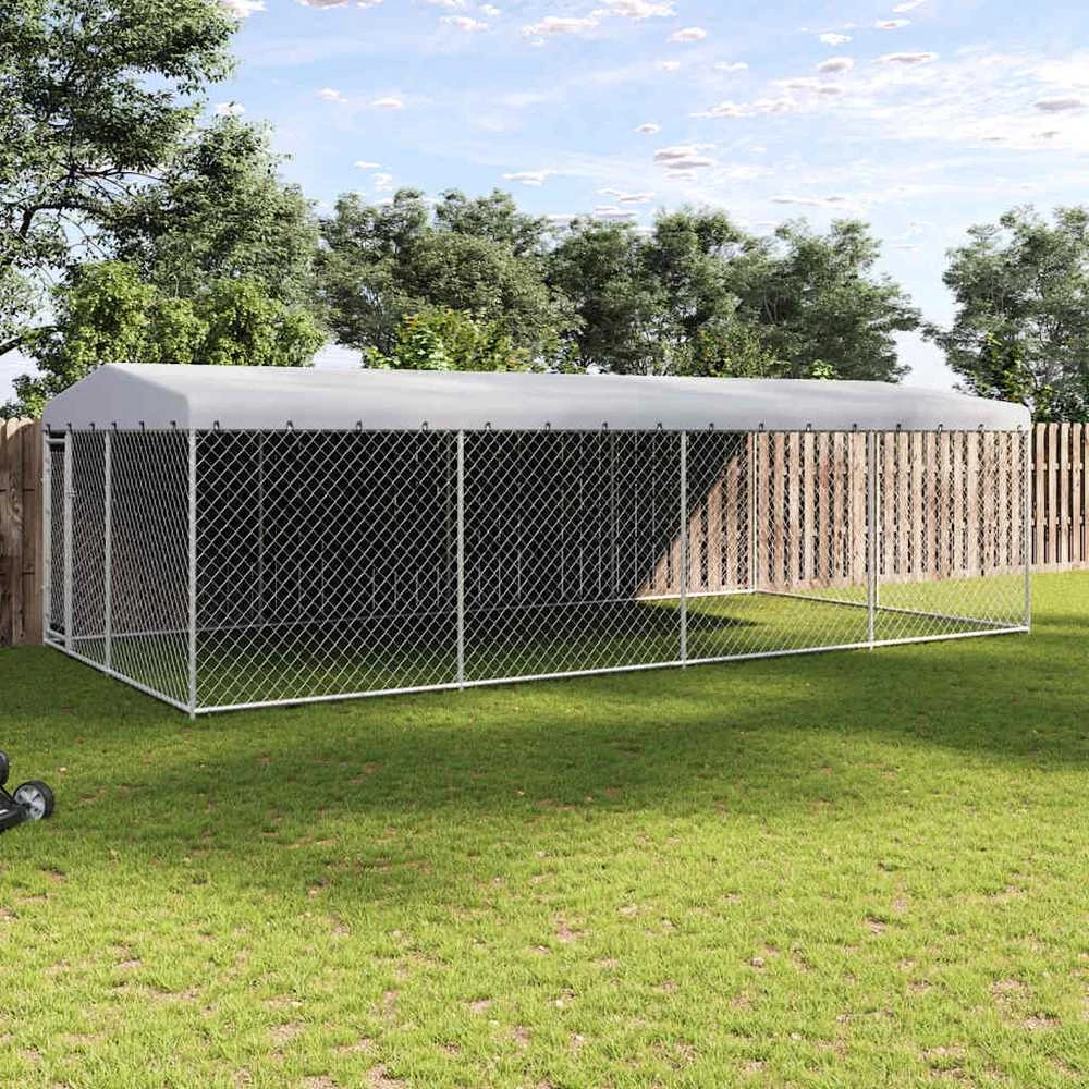 Lauko voljeras šunims su stogu, 7,6x3,8x2,3m