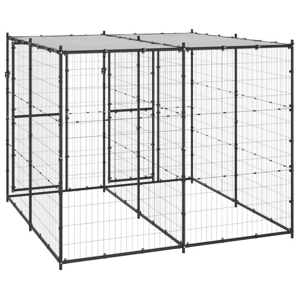 Lauko voljeras šunims su stogu, plienas, 4,84m²