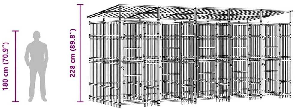 Lauko voljeras šunims su stogu, plienas, 9,22m²