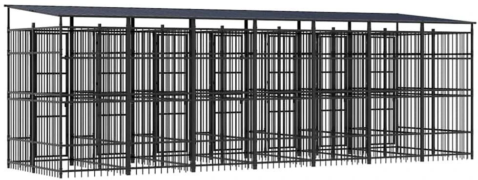 Lauko voljeras šunims su stogu, plienas, 12,9m²