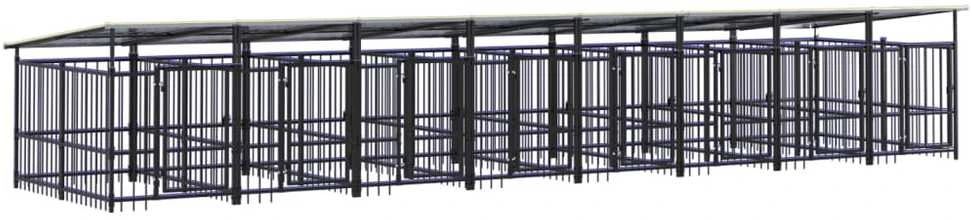 Lauko voljeras šunims su stogu, plienas, 15,02m²