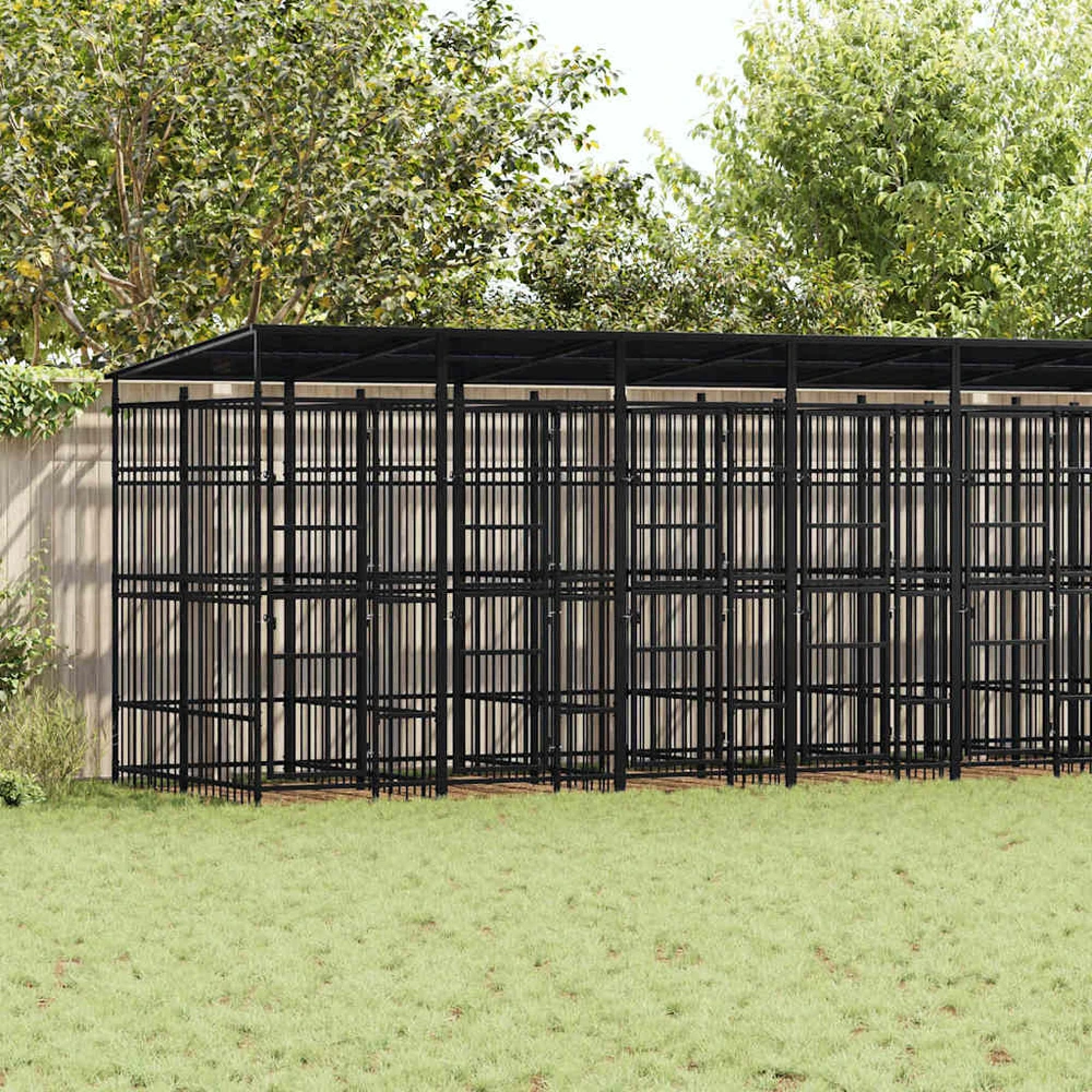 Lauko voljeras šunims su stogu, plienas, 16,59m²
