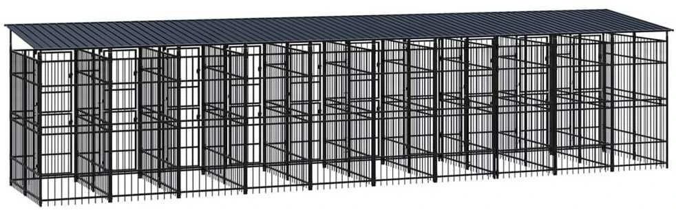 Lauko voljeras šunims su stogu, plienas, 18,43m²