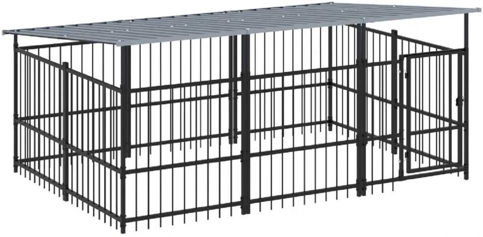 Lauko voljeras šunims su stogu, plienas, 5,63m²