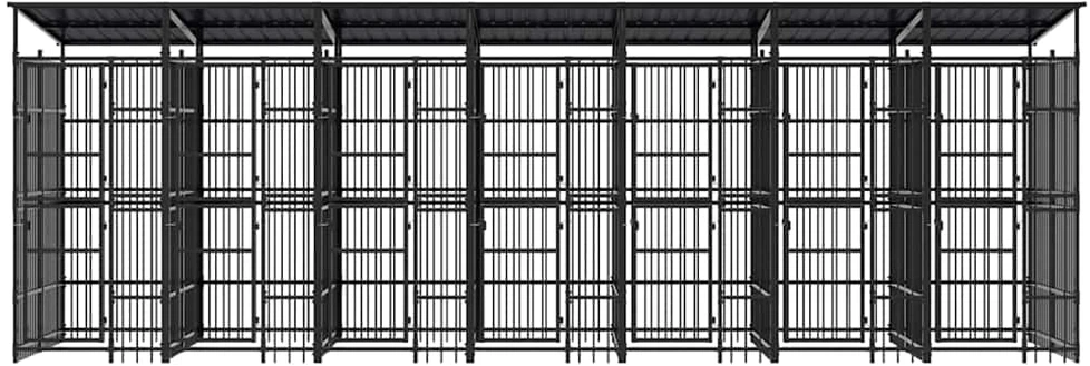 Lauko voljeras šunims su stogu, plienas, 12,9m²