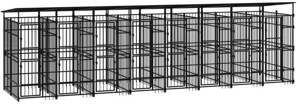 Lauko voljeras šunims su stogu, plienas, 14,75m²