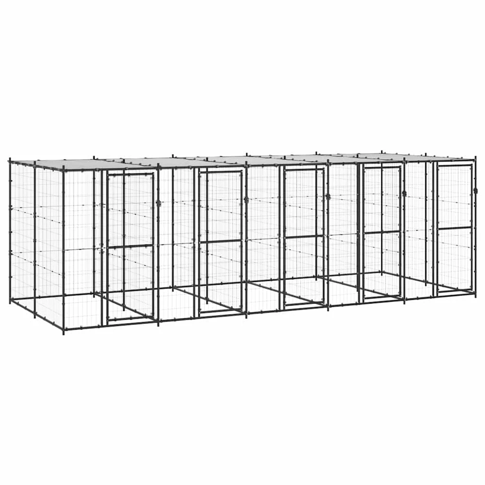 Lauko voljeras šunims su stogu, plienas, 12,1m²