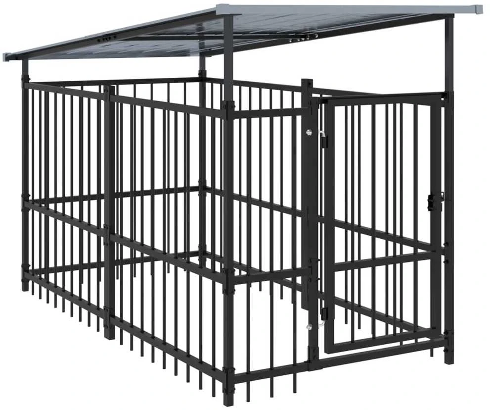 Lauko voljeras šunims su stogu, plienas, 1,88m²