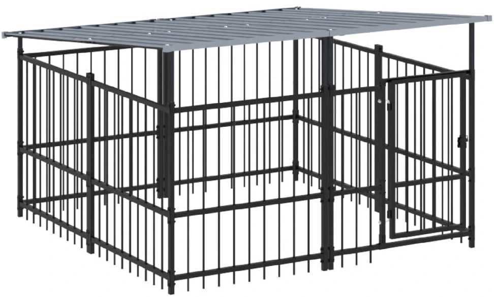 Lauko voljeras šunims su stogu, plienas, 3,75m²