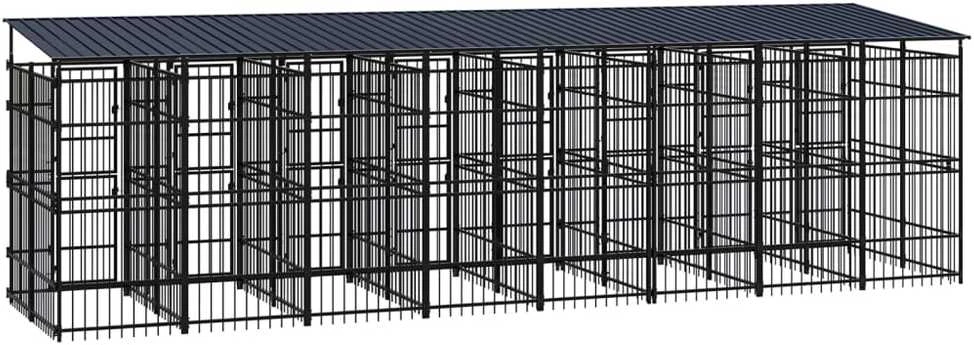 Lauko voljeras šunims su stogu, plienas, 14,75m²