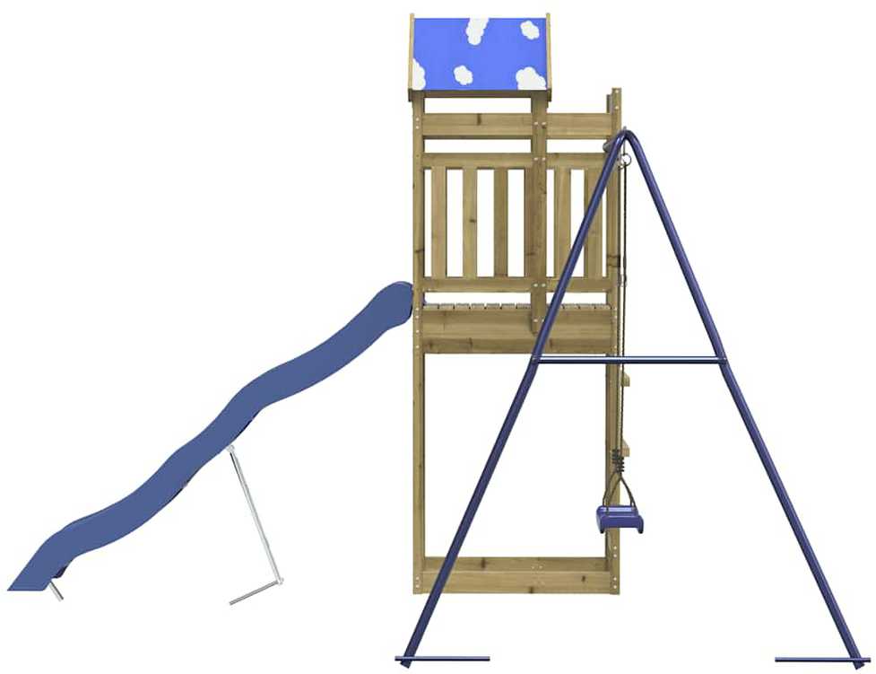 Lauko žaidimų aikštelės komplektas, impregnuota pušies mediena