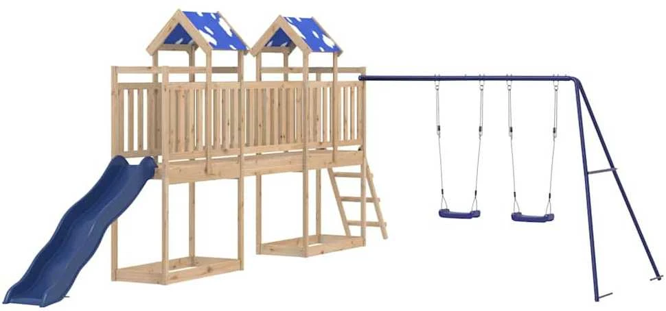 Lauko žaidimų aikštelės komplektas, pušies medienos masyvas